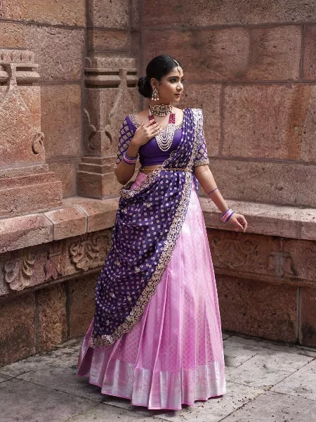 Buy Purple Embroidered Velvet Wedding Lehenga Choli With Dupatta Online  from EthnicPlus for ₹5199