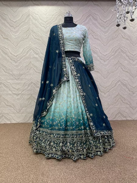 Embroidery Work Lehenga Choli in Georgette With Dupatta for Functions
