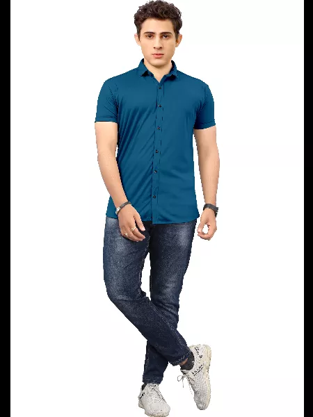 Rama Color Men's Formal Shirt in Lycra With Solid Pattern and Spread Collar