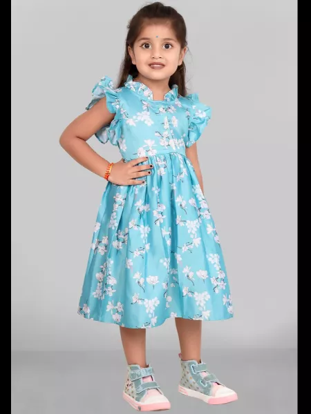 Buy digimart Girls A Line Blue Frock Online at Low Prices in India   Paytmmallcom