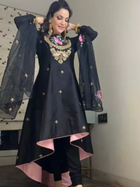 Eid Collection Black Color Party Wear Designer Salwar Kameez With Dupatta and Embroidery