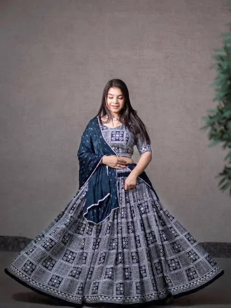 Indian Wedding Lehenga Choli in Blue Color Georgette With Heavy Embroidery Designer Work Bridal Lehenga Choli