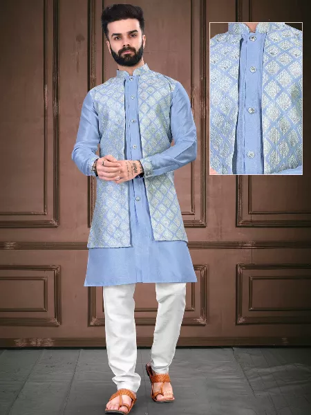 Washable Men Kurta Pajama Set With Jacket at Best Price in Delhi | Satguru  Garments