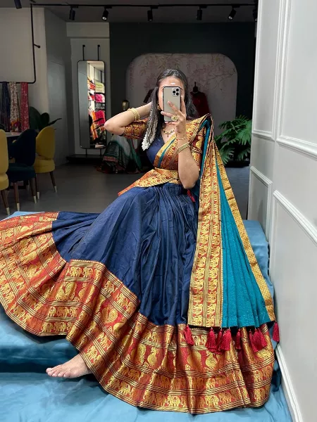 The Most Gorgeous South Indian Lehenga Saree Designs We Spotted! | WedMeGood