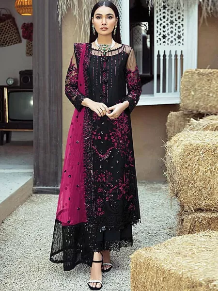 Black Color Pakistani Suit in Georgette With Heavy Embroidery Work Eid Collection