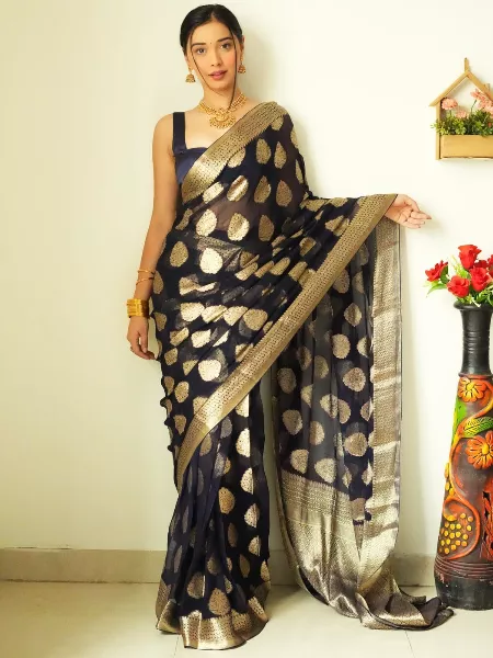 Black Color Ready to Wear Saree in Soft Linen One Minute Saree
