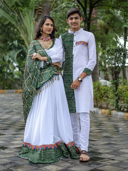 Navratri Combo for Men and Women in Pure Rayon With Digital Print Navratri Collection