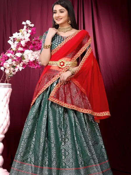 Buy Red Lehenga And Blouse Dupion Silk Filigree Zardosi Bridal Set For  Women by MOHA Atelier Online at Aza Fashions.